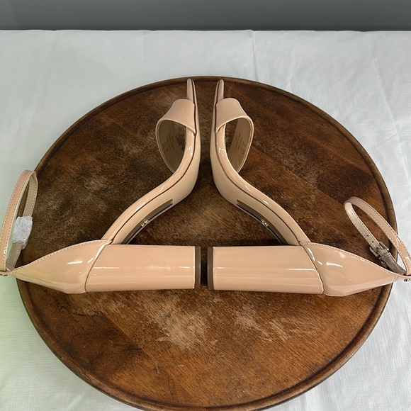 Sam Edelman Shoes Wm 9 M Yaro Beige Blush Patent Leather Block Heel Sandals - Picture 6 of 11